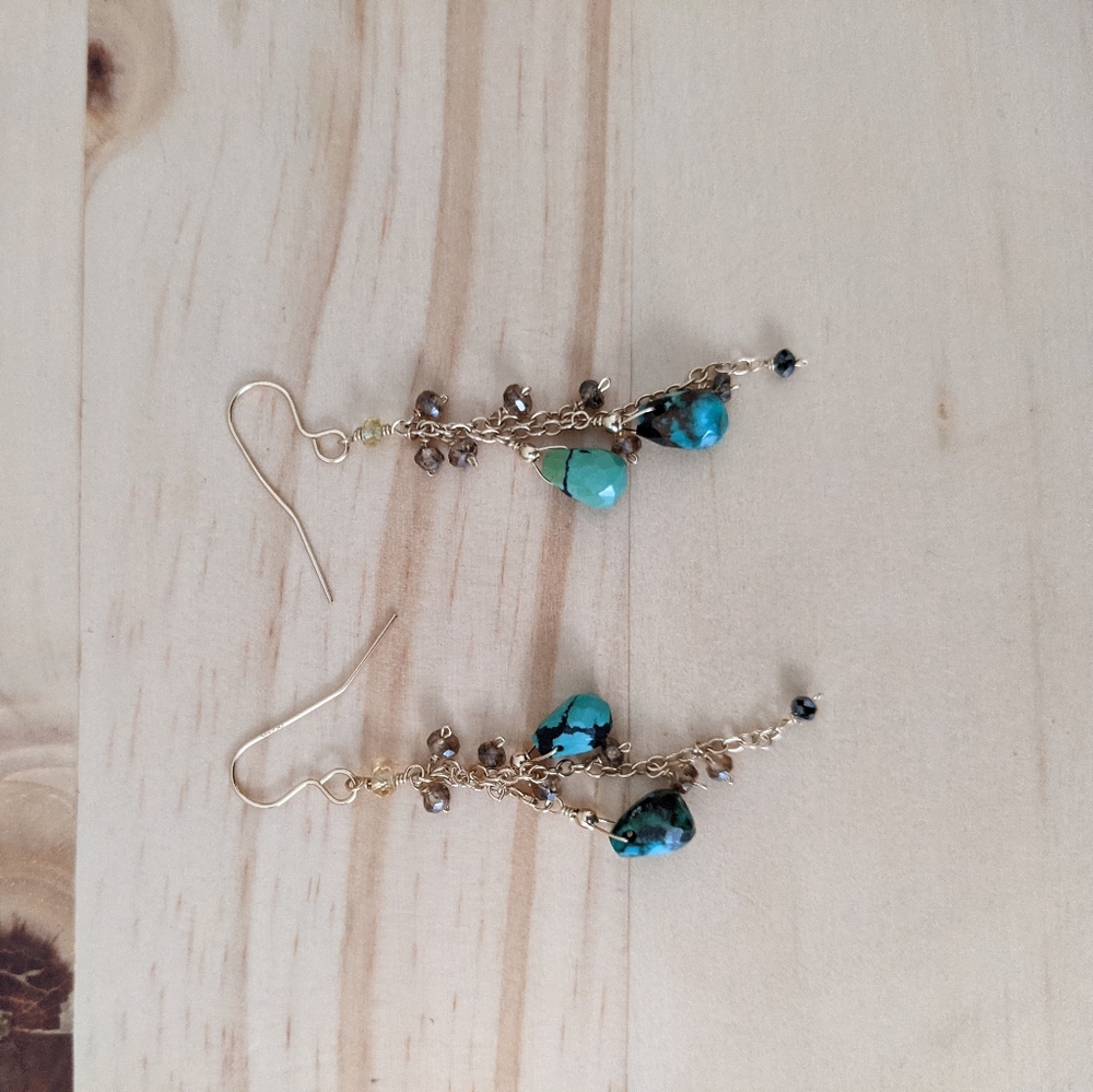 Teal Drop Earrings